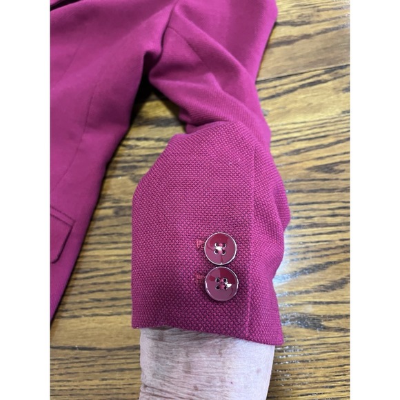 The Limited Blazer M Cranberry 3/4 Sleeve Classic Capsule Preppy Jacket 1 Button - Picture 9 of 9